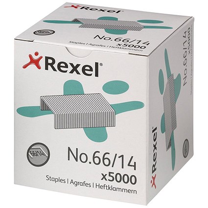 Rexel No. 66(66/14mm) Staples, Pack of 5000 Rexel No. 66(66/14mm) Staples, Pack of 5000