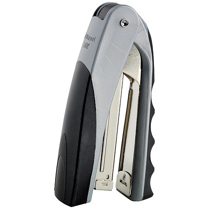 Rexel Centor Half Strip Stapler for 26/6 & 24/6 Staples, 20 Sheet Capacity, Silver & Black