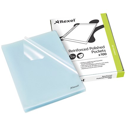 Rexel A4 Cut Flush Folders, Clear, Pack of 100 Rexel A4 Cut Flush Folders, Clear, Pack of 100