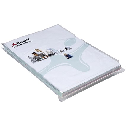 Rexel Nyrex A4 Expanding Folders, Clear, Pack of 10