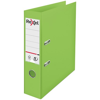 Rexel A4 Lever Arch File, 75mm Spine, Plastic, Green
