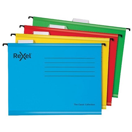 Rexel Classic Suspension Files A4 Assorted (Pack of 10)
