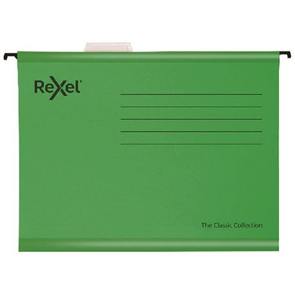 Rexel Classic Suspension Files A4 Green (Pack of 25)