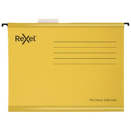 Rexel Classic Suspension Files A4 Yellow (Pack of 25)