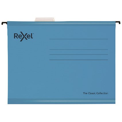 Rexel Classic Suspension Files Foolscap Blue (Pack of 25)