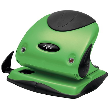 Rexel Choices P225 2 Hole Punch, Capacity 25 Sheets, Green Rexel Choices P225 2 Hole Punch, Capacity 25 Sheets, Green