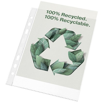 Rexel A5 Recycled Punched Pockets, 70 Micron, Top Opening, Pack of 50
