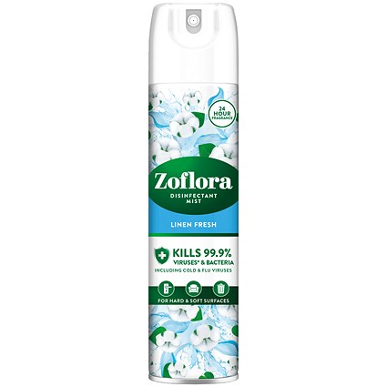 Zoflora Disinfectant Mist Aerosol Linen 300ml (Pack of 6)