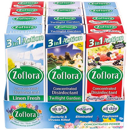 Zoflora 3-in-1 Concentrated Disinfectant, 120ml, Pack of 12