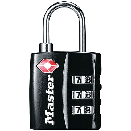 Master Lock 32mm TSA Combination Padlock, Black