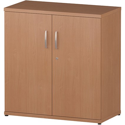 Impulse Low Cupboard, 1 Shelf, 800mm High, Beech