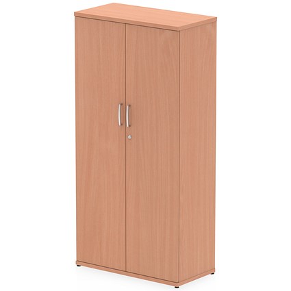 Impulse Tall Cupboard, 3 Shelves, 1600mm High, Beech