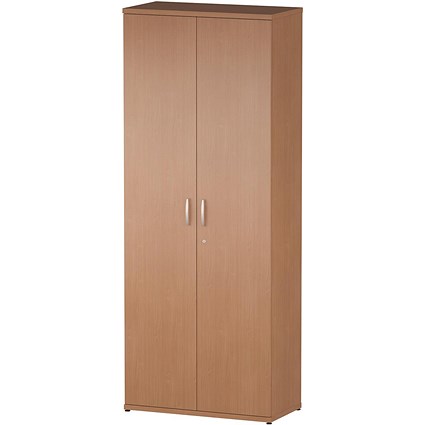 Impulse Extra Tall Cupboard, 4 Shelves, 2000mm High, Beech