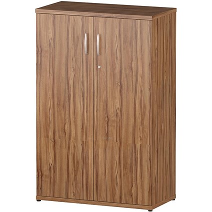 Impulse Medium Cupboard, 2 Shelves, 1200mm High, Walnut
