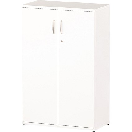 Impulse Medium Cupboard, 2 Shelves, 1200mm High, White Impulse Medium Cupboard, 2 Shelves, 1200mm High, White