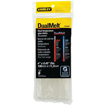 Stanley Dual Melt Glue Stick, 4 Inch, Pack of 24