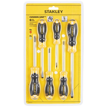 Stanley C/Grip 6 Piece Pozidriv Phillips Screwdriver Set STHT16172-0