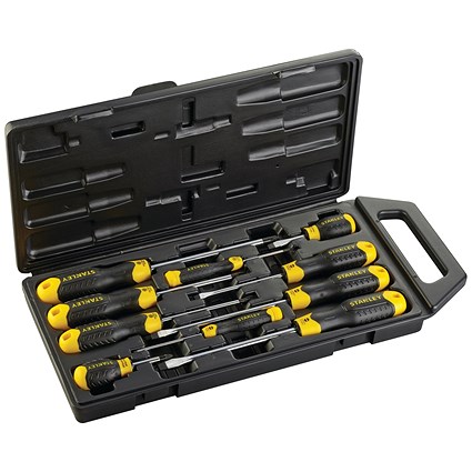 Stanley Cushion Grip 10 Piece Pozidriv Screwdriver Set 2-65-014