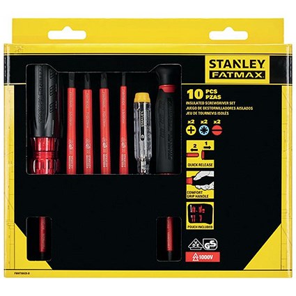 Stanley Fatmax VDE Multi-Bit 10 Piece Screwdriver Set in Pouch