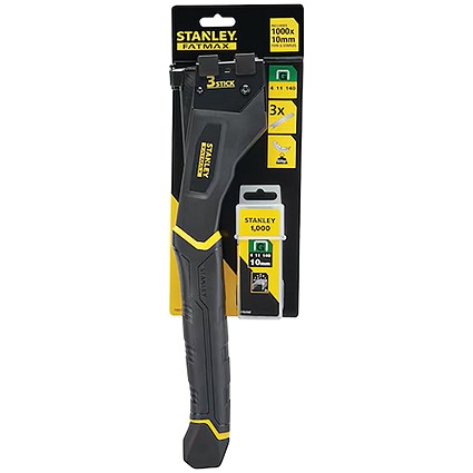 Stanley Fatmax 3 Stick Hammer Tacker + 1000 Type G Staples FMHT81394-9