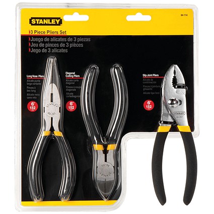 Stanley 3 Piece Pliers Set, Pack of 3 Stanley 3 Piece Pliers Set, Pack of 3