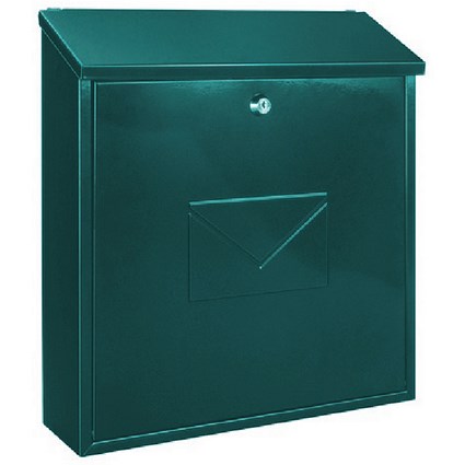 Firenze Green Steel Plate Lockable Mail Box 371792