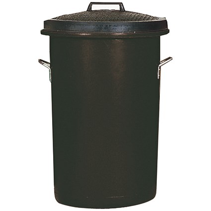 Heavy Duty Coloured Dustbin, 85 Litre, Black Heavy Duty Coloured Dustbin, 85 Litre, Black