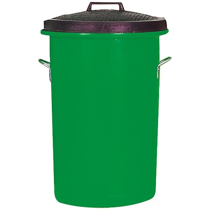 Heavy Duty Coloured Dustbin, 85 Litre, Green Heavy Duty Coloured Dustbin, 85 Litre, Green