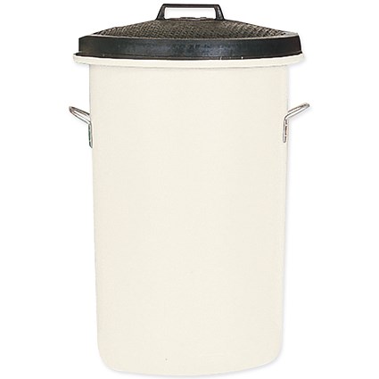Heavy Duty Coloured Dustbin, 85 Litre, White Heavy Duty Coloured Dustbin, 85 Litre, White