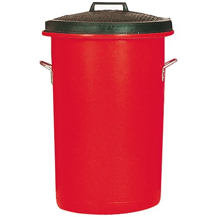 Heavy Duty Coloured Dustbin, 85 Litre, Red Heavy Duty Coloured Dustbin, 85 Litre, Red
