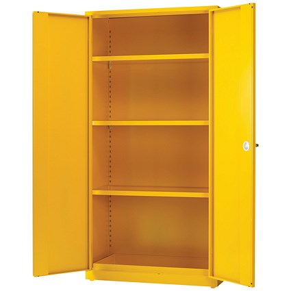 Hazardous Substance Storage Cabinet 72x36x18 inch c/w 3 Shelf Yellow
