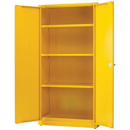 Hazardous Substance Storage Cabinet 72x48x18 inch C/W 3 Shelf Yellow