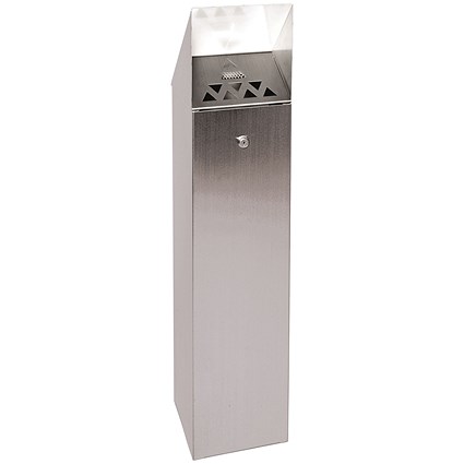 Silver Hooded Top Cigarette Ash Tower Bin 6.6 Litre