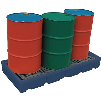 Pallet Sump Poly 2 Drum Capacity Blue 321622