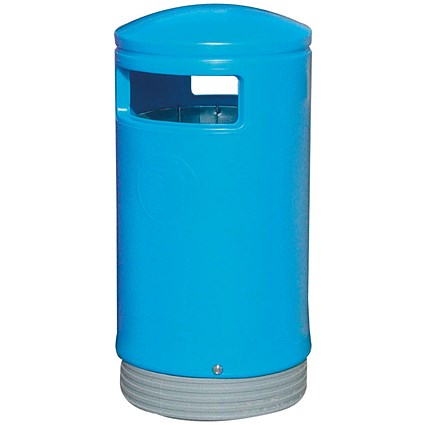 Outdoor Hooded Top Bin 75 Litre Blue