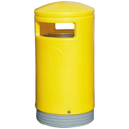 Outdoor Hooded Top Bin, 75 Litre, Yellow