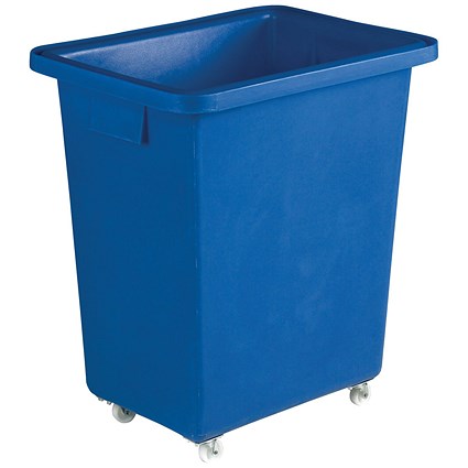 Bottle Skip 580x410x700mm 4x50mm Swivel Blue