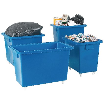 Bottle Skip 790x470x550mm 4X51mm Swivel Blue