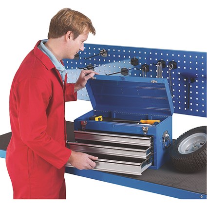 Tool Chest 3 Drawer Blue (W508 x D303 x H255mm, fully lockable) 329228