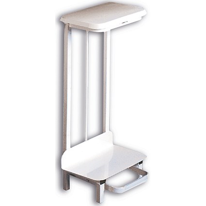 Pedal Operated Sack Holder Freestanding 17 Litre White