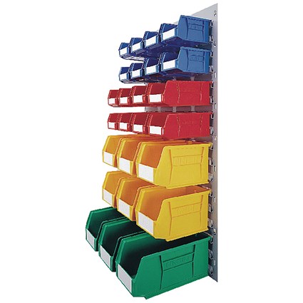 VFM Coloured Wall Mounted Storage Bin Unit (Comes with 25 multicoloured bins) 331569