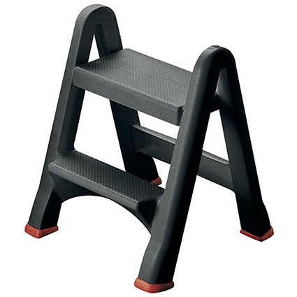 Folding Plastic Step Stool Black 333650