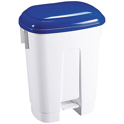 Derby Plastic Pedal Bin 60 Litre White/Blue