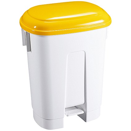 Derby Plastic Pedal Bin 60 Litre White/Yellow