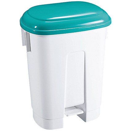 Derby Plastic Pedal Bin 60 Litre White/Green