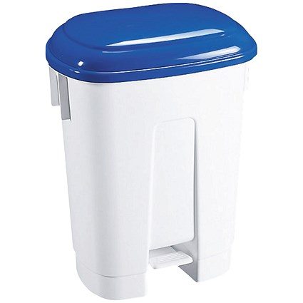 Derby Plastic Pedal Bin 30 Litre White/Blue