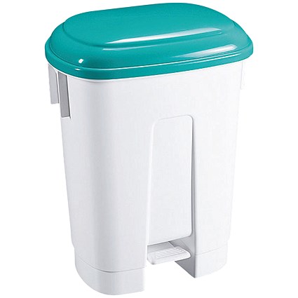 Derby Plastic Pedal Bin, 30 Litre, White/Green