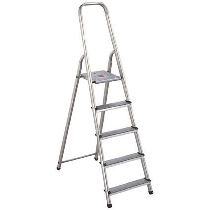 Aluminium Step Ladder 5 Step (Platform sits 980mm Above the Floor) 405007