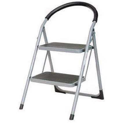 White 2 Tread Step Ladder (100kg Capacity, Height to top step: 490mm) 359293