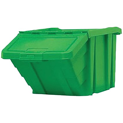 VFM Green Heavy Duty Storage Bin With Lid (Dimensions: 400 x 635 x 345mm) 359520